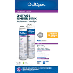 Culligan 2 Stage Under Sink Replacement Water Filter For