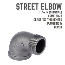 BK Products 1-1/4 in. MIP T X 1-1/4 in. D FIP Black Malleable Iron 90 Degree Street Elbow