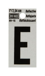 Hy-Ko 1 in. Reflective Black Vinyl Self-Adhesive Letter E 1 pc