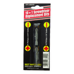 Best Way Tools Phillips/Slotted Multi Size S X 2 in. L Double-Ended Screwdriver Bit Carbon Steel