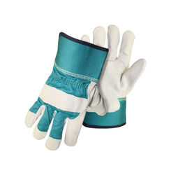 Boss Women's Indoor/Outdoor Palm Safety Gloves Green/White L 1 pair