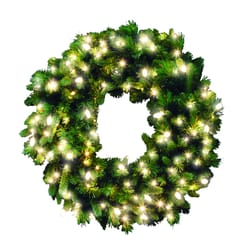 Celebrations 36 in. D X 6 ft. L Incandescent Prelit Clear/Warm White Christmas Wreath