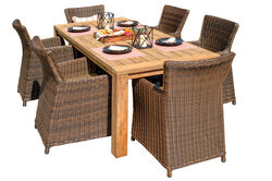 Northcape 7 pc Wicker Dining Set Brown