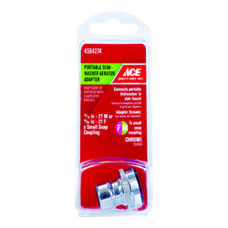 Ace Dual Thread 15/16 in.-27 or 55/64 in. Chrome Dishwasher Adapter