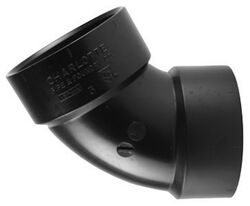 Charlotte Pipe 4 in. Hub T X 4 in. D Hub ABS 60 Degree Elbow