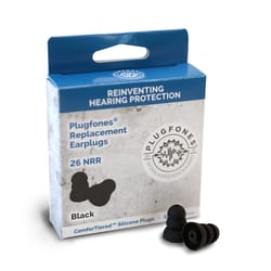 Plugfones ComforTiered 26 dB Silicone Replacement Ear Plugs Black 5 pair