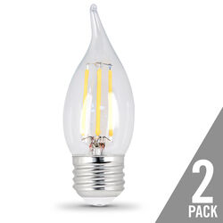 Feit Electric acre CA10 E26 (Medium) LED Bulb Soft White 25 Watt Equivalence 2 pk