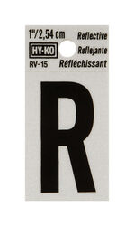 Hy-Ko 1 in. Reflective Black Vinyl Self-Adhesive Letter R 1 pc