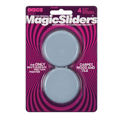 Magic Sliders Gray 2-3/8 in. Adhesive Plastic Sliding Discs 4 pk