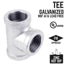 BK Products 1-1/2 in. FPT T X 1-1/2 in. D FPT Galvanized Malleable Iron Tee