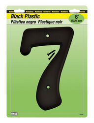 Hy-Ko 6 in. Black Plastic Screw-On Number 7 1 pc