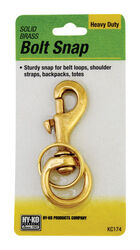 Hy-Ko 2GO Brass Gold Bolt Snap with Split Ring Key Ring