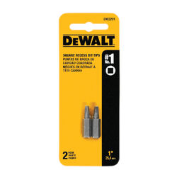 DeWalt Square Recess #1 S X 1 in. L Screwdriver Bit Heat-Treated Steel 2 pc