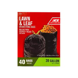 Ace 39 gal Lawn & Leaf Bags Drawstring 32 pk