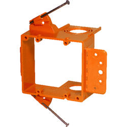 Carlon 7.23 in. Rectangle PVC 2 gang Low Voltage Mounting Bracket Orange