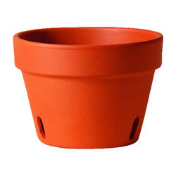 Deroma 5.8 in. H X 8.3 in. D Clay Orchid Planter Terracotta