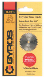 Gyros Tools 1 in. D X 1/8 in. S Coarse Steel Circular Saw Blade 34 teeth 1 pk