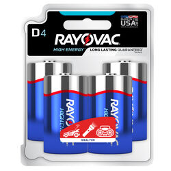 Rayovac D Alkaline Batteries 4 pk Carded