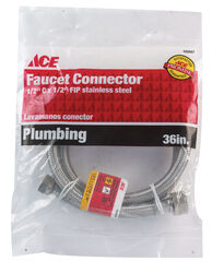 Ace 1/2 in. Compression T X 1/2 in. D Compression 36 in. Braided Stainless Steel Supply Line