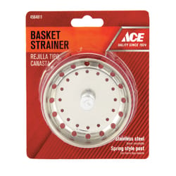 Ace 3-1/8 in. D Chrome Stainless Steel Sink Strainer