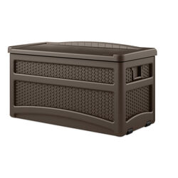 Suncast 24 in. W X 24 in. D Brown Plastic Deck Box with Seat 73 gal