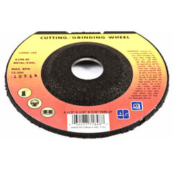 Forney 4-1/2 in. D X 1/8 in. thick T X 7/8 in. S Metal Grinding Wheel 1 pc