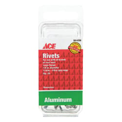 Ace 1/8 in. D X 1/8 in. R Aluminum Rivets Silver 25 pk