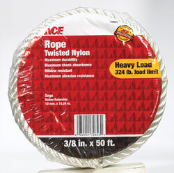 Ace 3/8 in. D X 50 ft. L White Twisted Nylon Rope