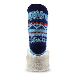 Pudus Nordic Blue Slipper Socks Acrylic/Polyester 1 pk