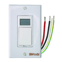 Woods Indoor 7 Day Digital In Wall Timer 120 V White