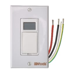 Woods Indoor 7 Day Digital In Wall Timer 120 V White