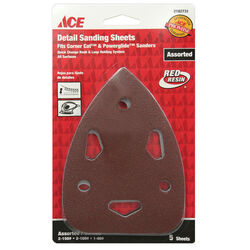 Ace 5-1/2 in. L X 4 in. W Assorted Grit Aluminum Oxide Mouse Sandpaper 5 pk