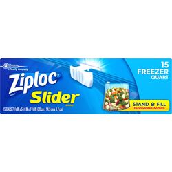 Ziploc Slider 1 qt Clear Freezer Bag 15 pk