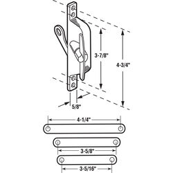 Prime-Line Silver Metal Center Jalousie Window Operator Kit For Universal