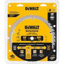 DeWalt 10 in. D X 5/8 in. S Construction Carbide Tipped Circular Saw Blade 40 teeth 1 pk