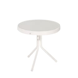 Jack-Post Round White Steel Side Table