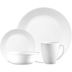 Corelle White Glass Dinnerware Set Assortment in. D 16