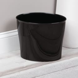 InterDesign Nuvo Black Plastic Oval Wastebasket