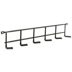 National Hardware 16 in. L Vinyl Coated Black Steel Household Hook Rack 15 lb. cap. 1 pk