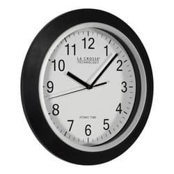La Crosse Technology 13-1/2 in. L X 2 in. W Indoor Casual Analog Atomic Wall Clock Glass/Plastic